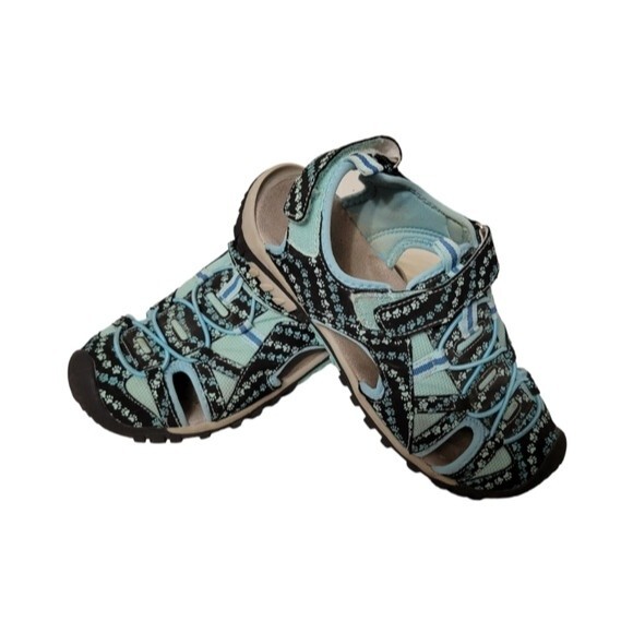 Rescue Animal Outdoor Hiking Shoes W 9 Blue Elastic Braided Slip On - Picture 1 of 6